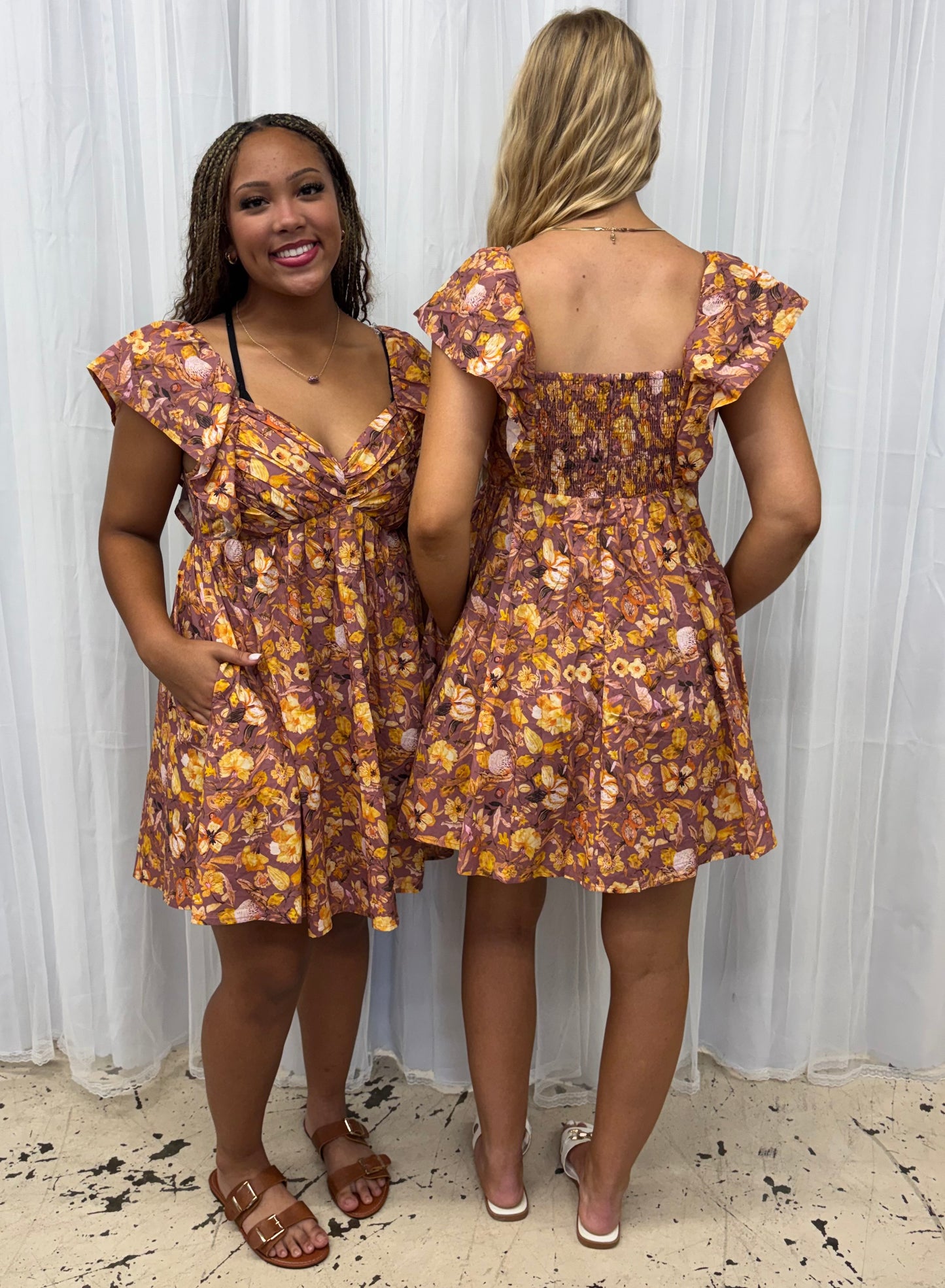 Autumn Romance Floral Dress