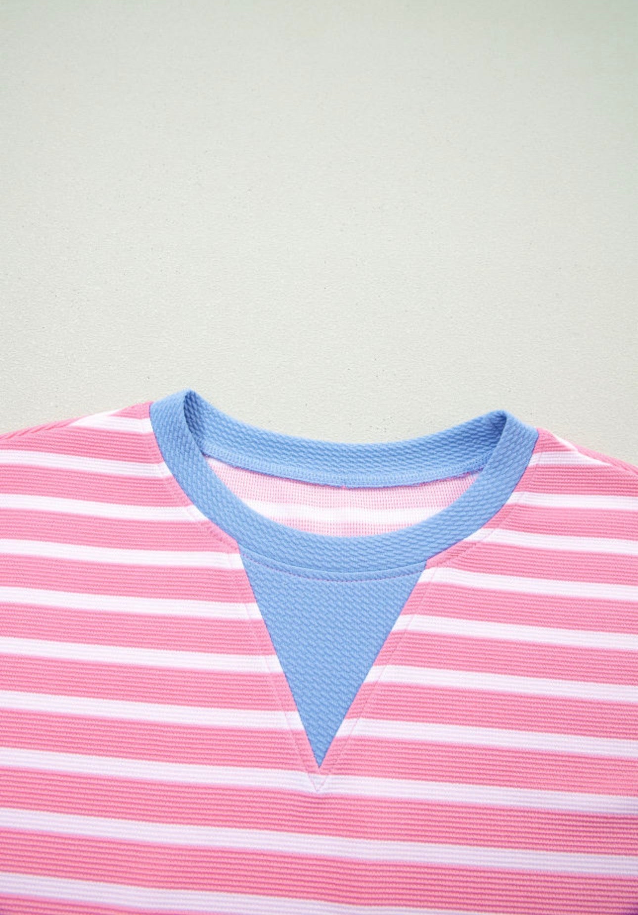 Pink Stripe Colorblock Tee