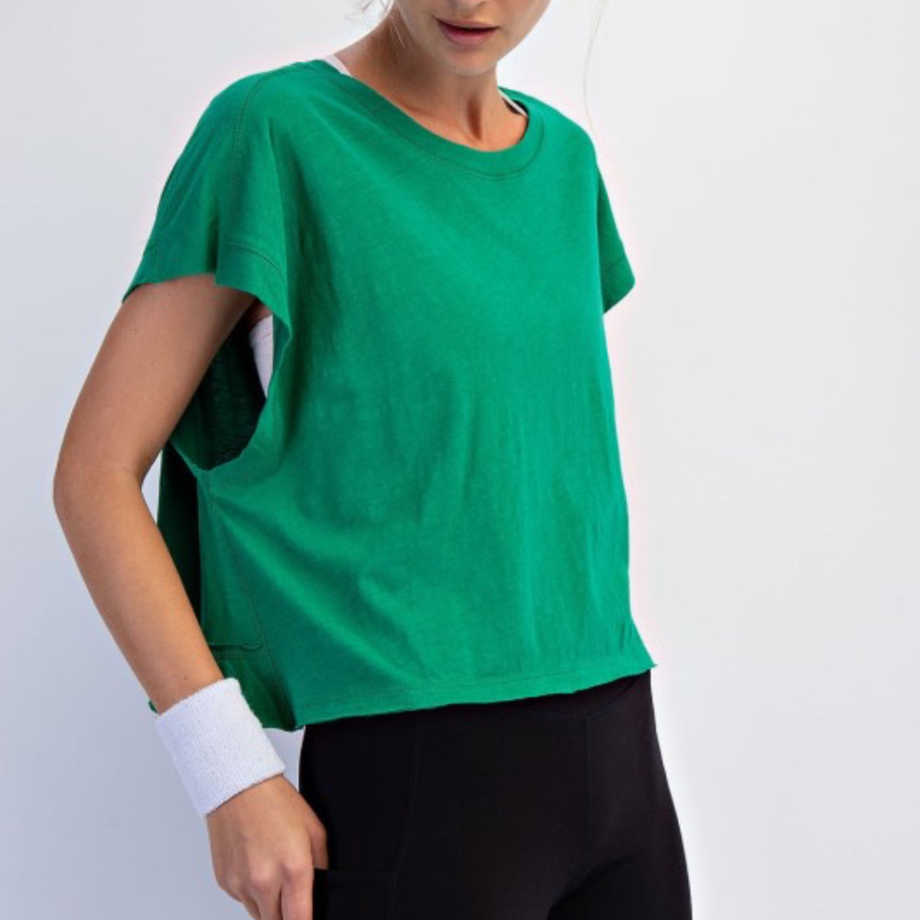 Green Open Back Top
