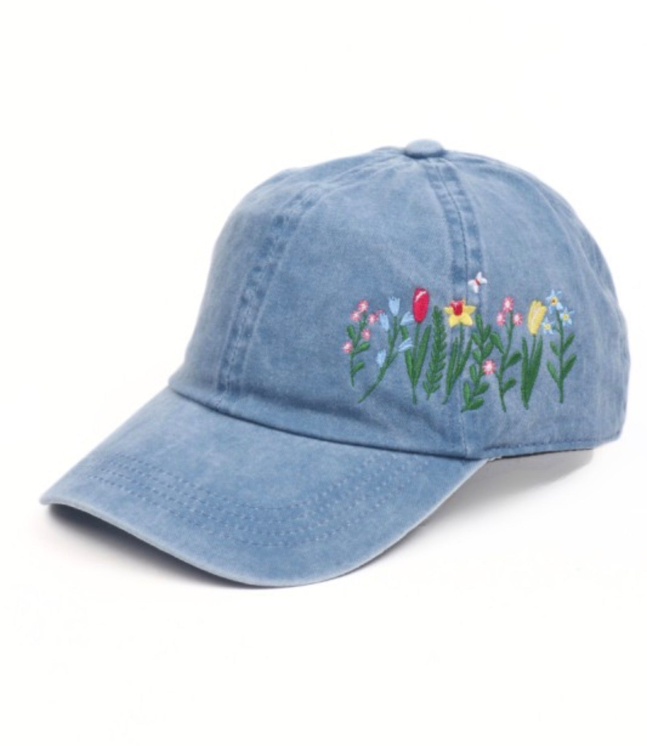 Wildflower Denim Cap