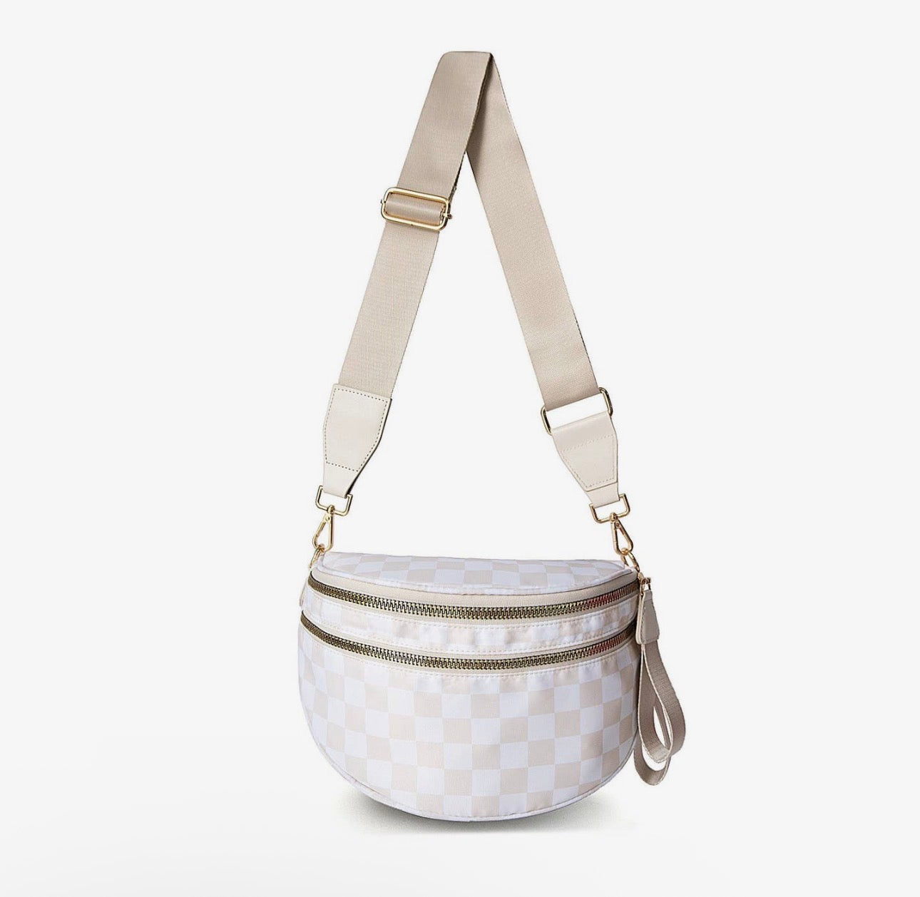 White Checkered Crossbody Bag