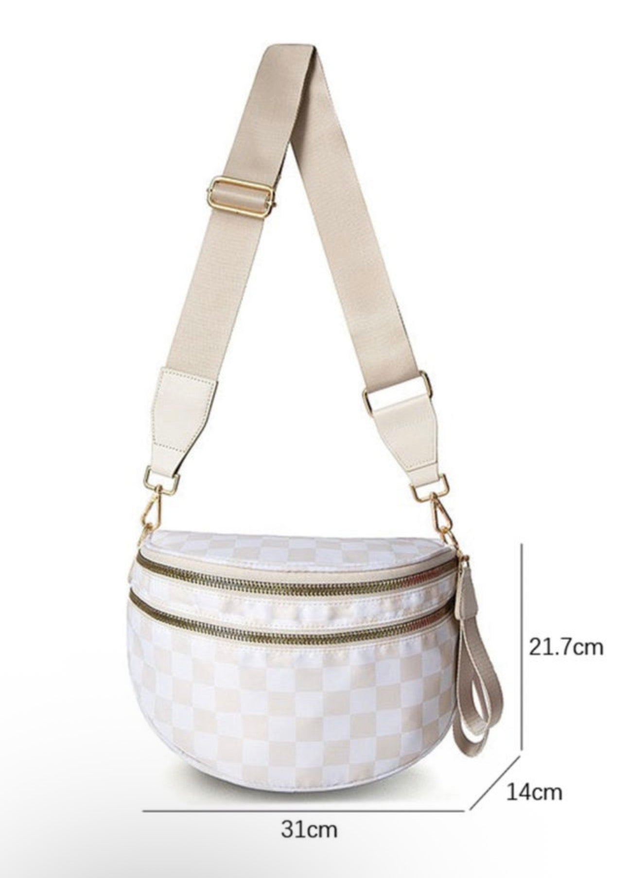 White Checkered Crossbody Bag