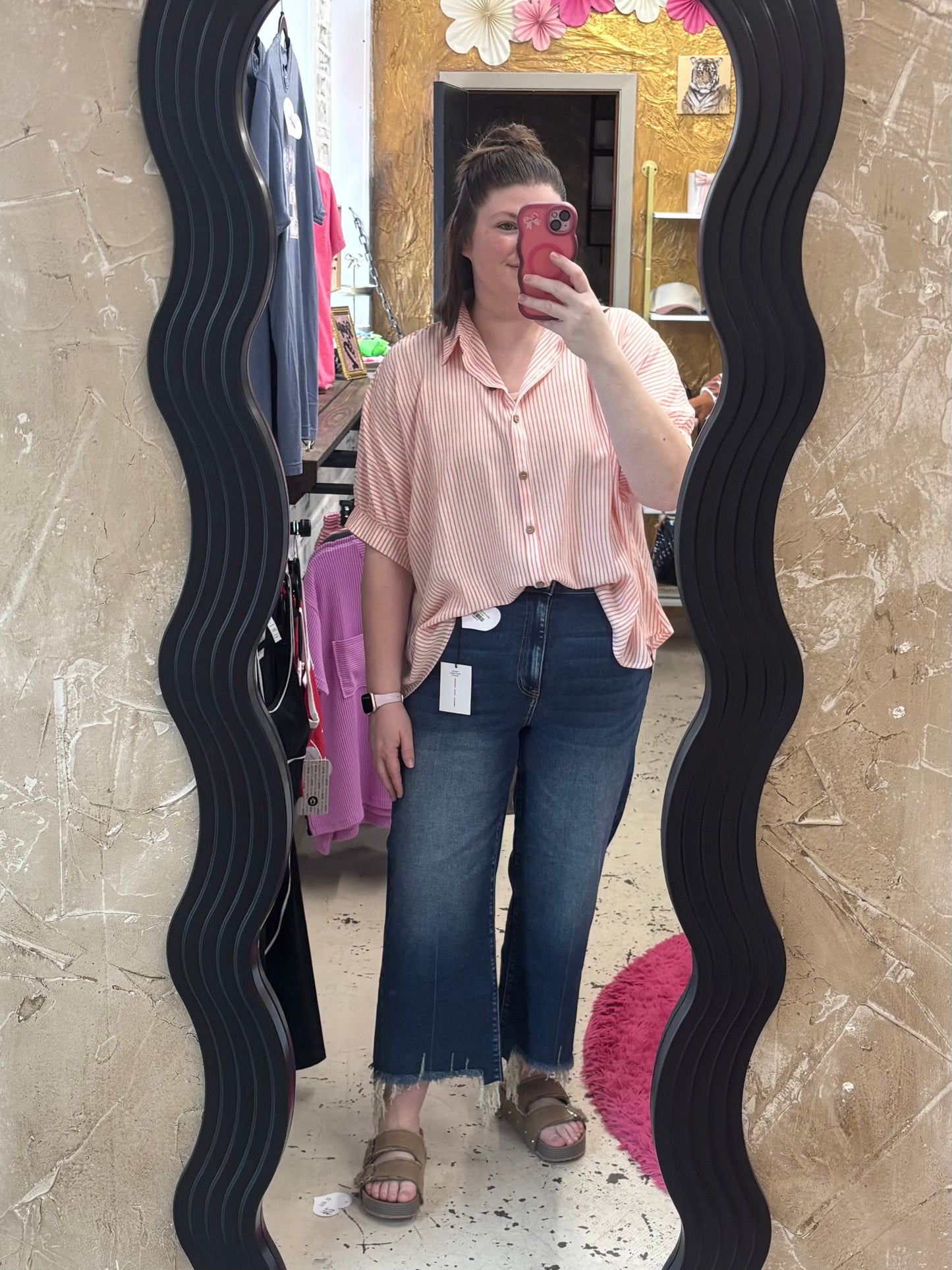 Coral Breeze Button Up