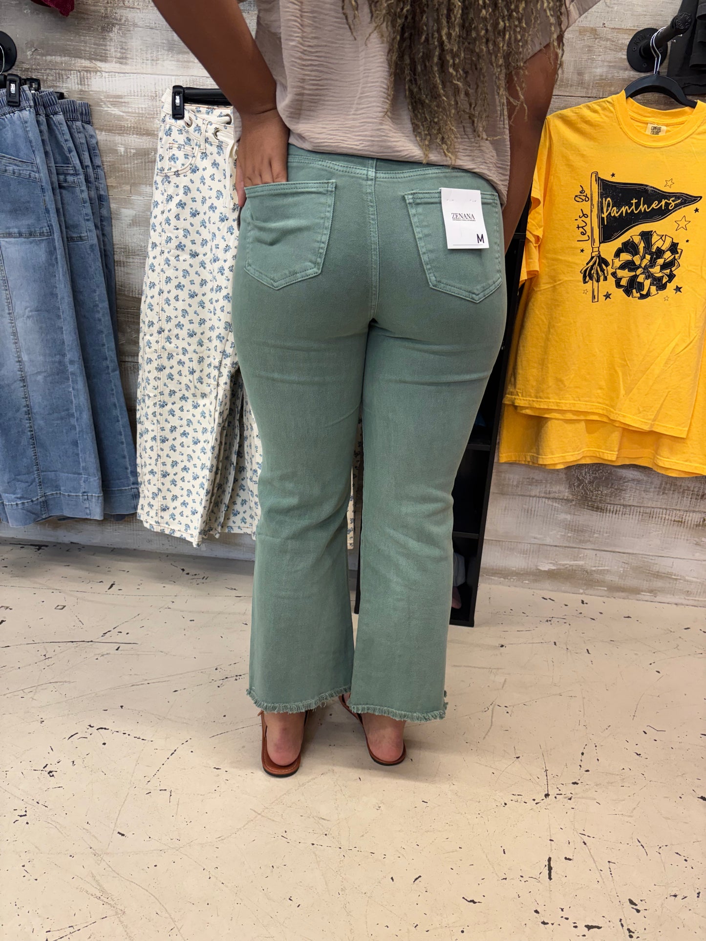 Olive Flare Pants
