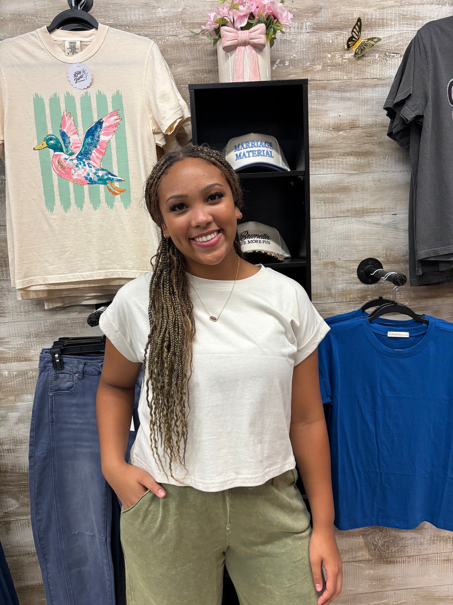 Sandy Beige Crop Tee