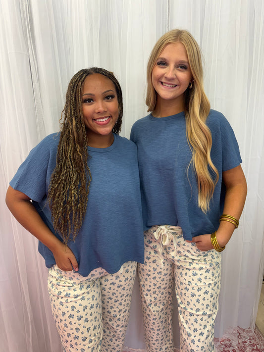 Dusty Blue Oversized Tee