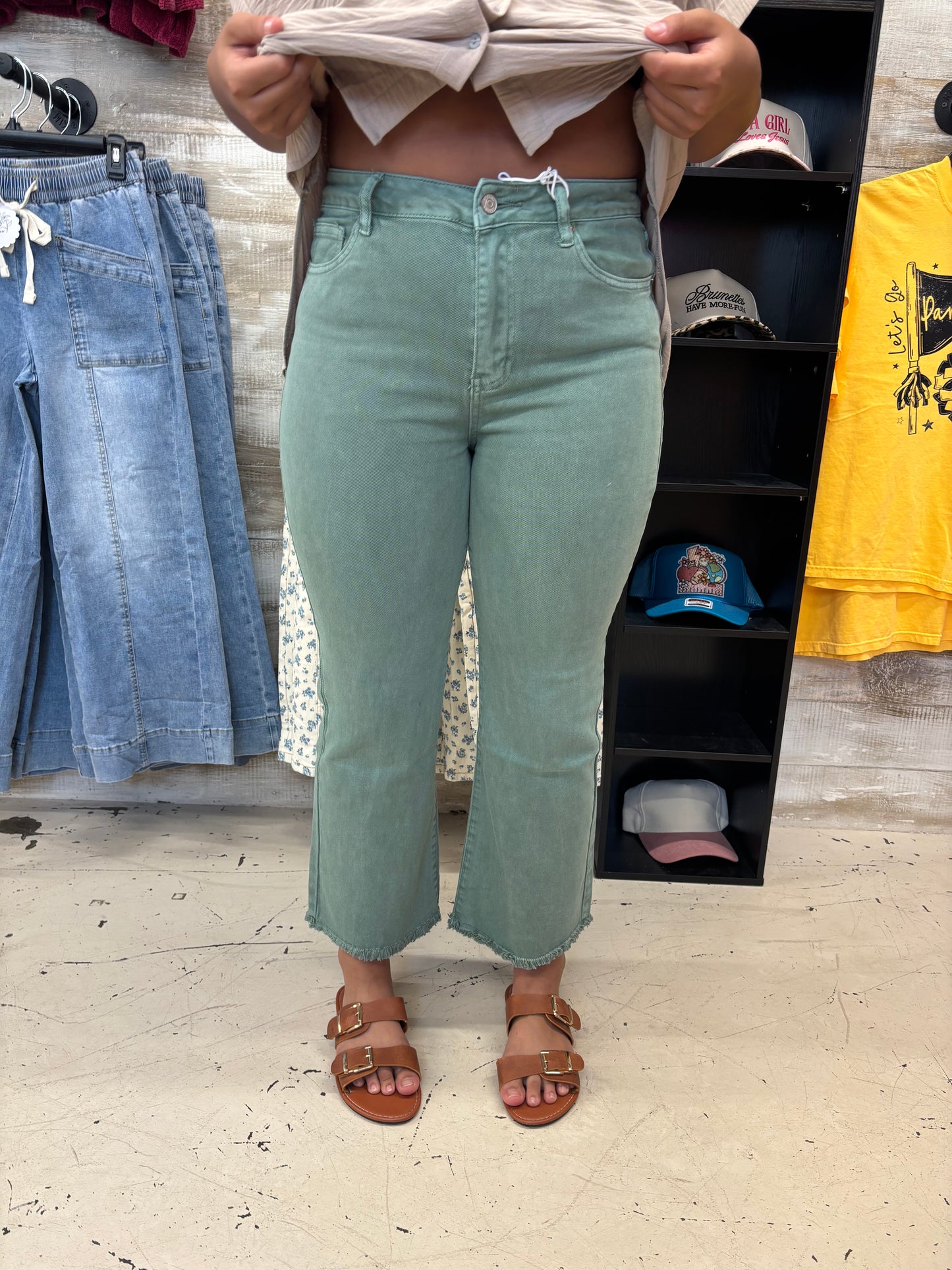 Olive Flare Pants