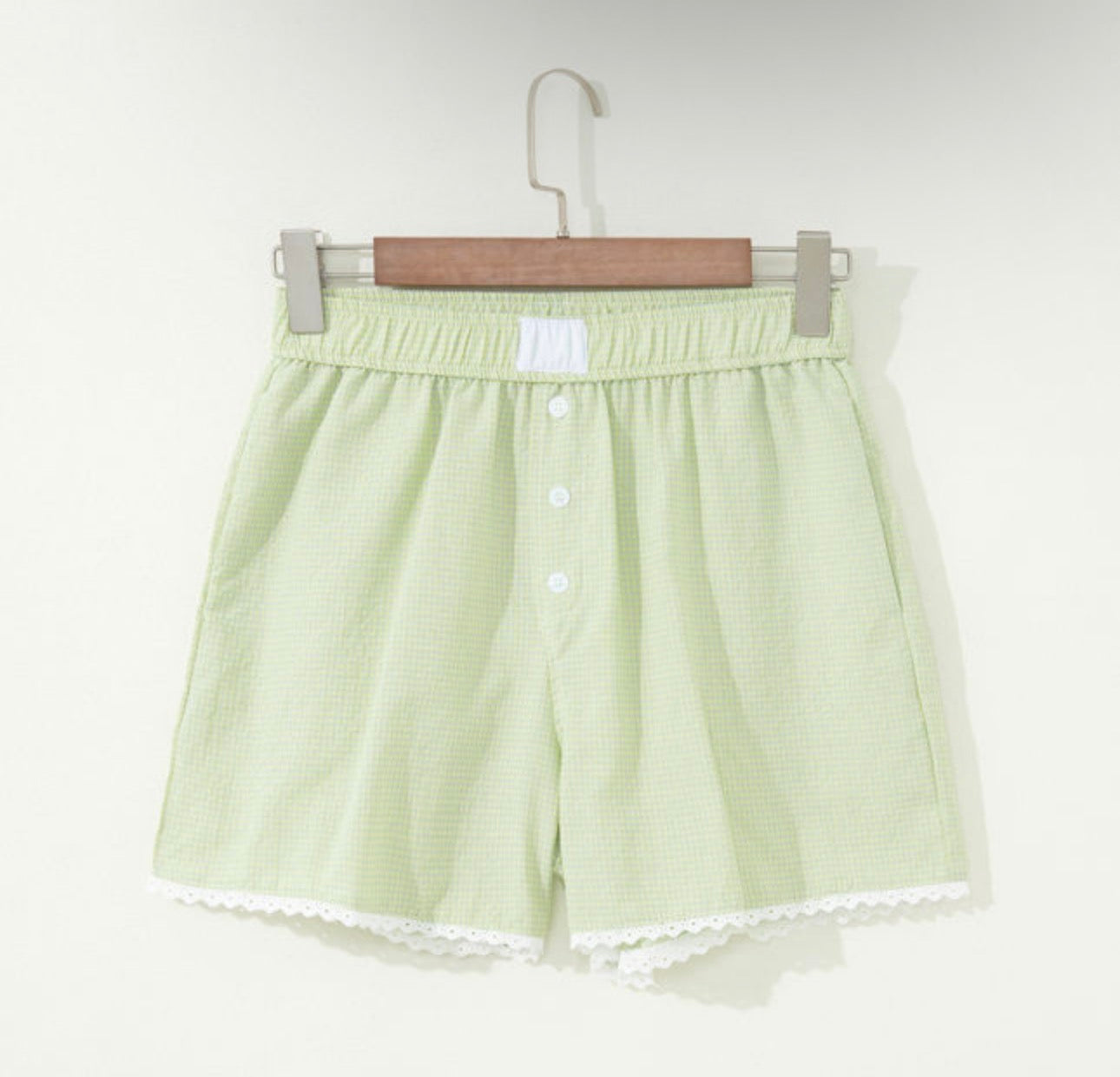 Jenna Lime Gingham Shorts