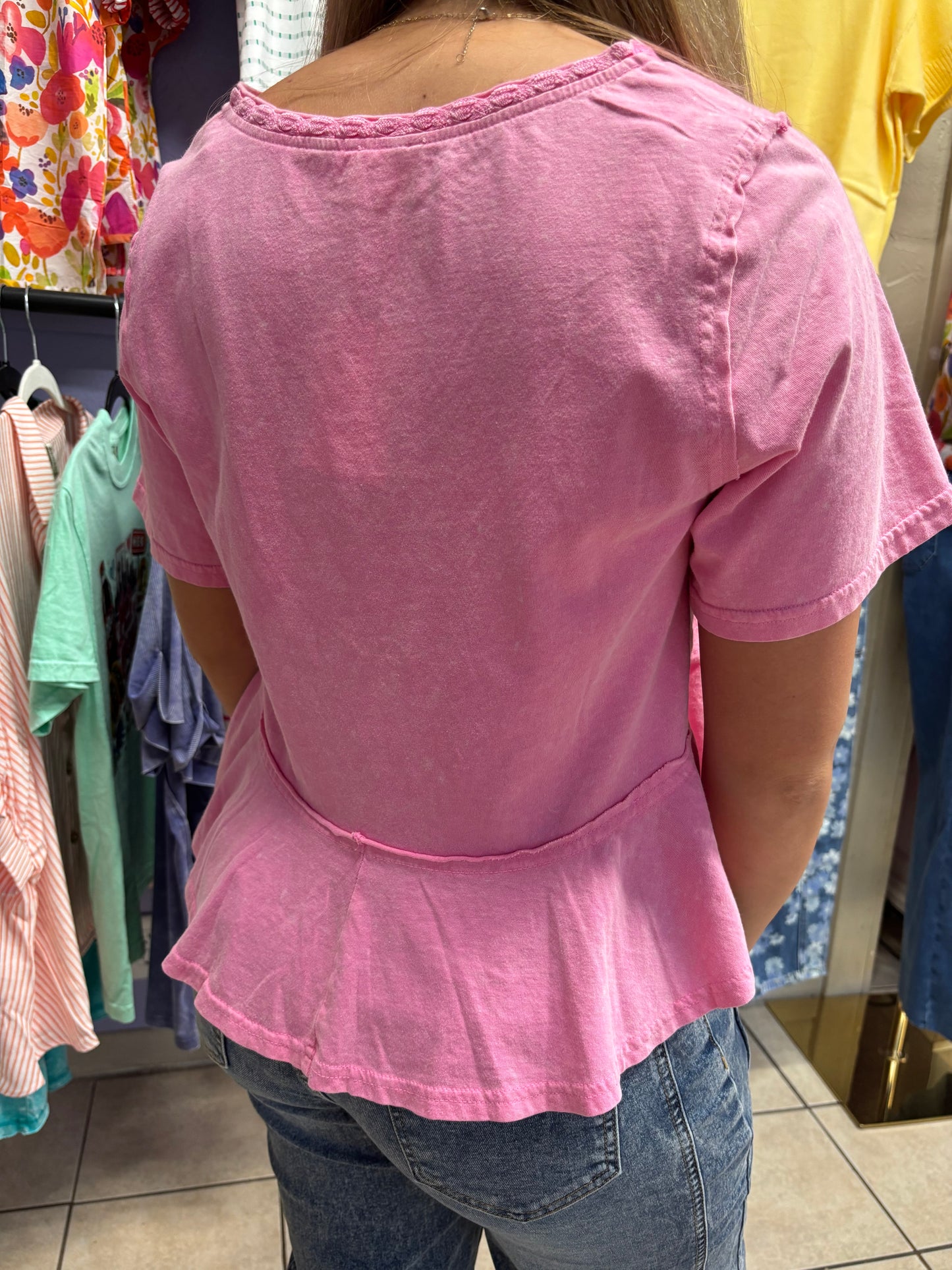 Pink Peplum Top