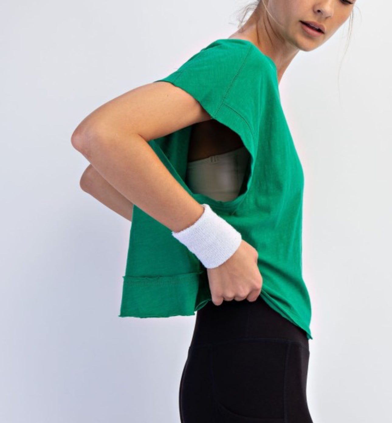 Green Open Back Top