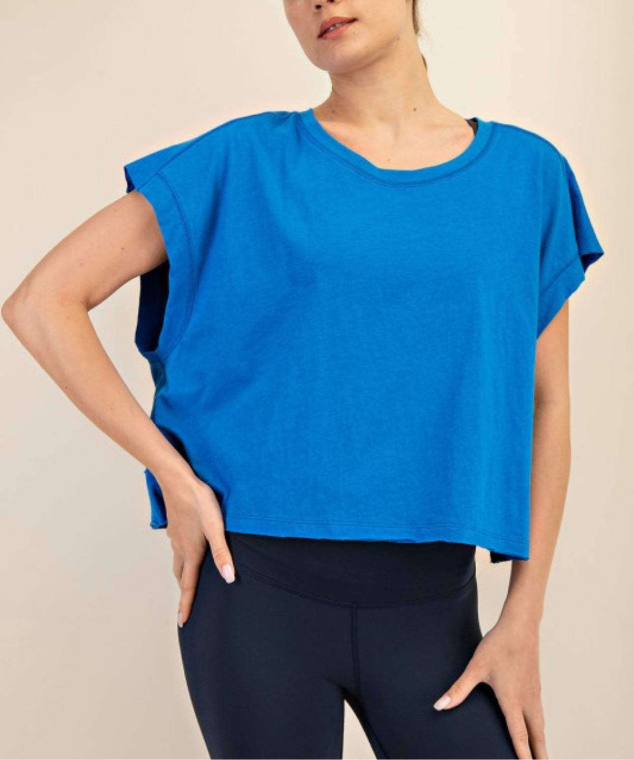 Blue Open Back Top