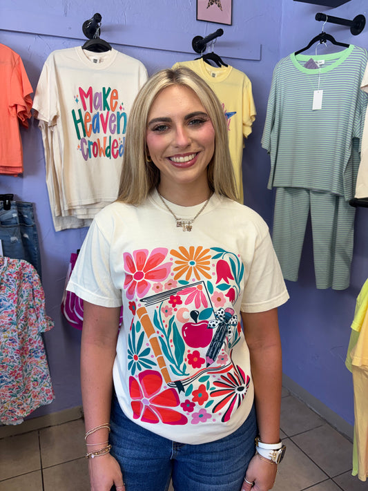 Retro Floral Notebook Tee
