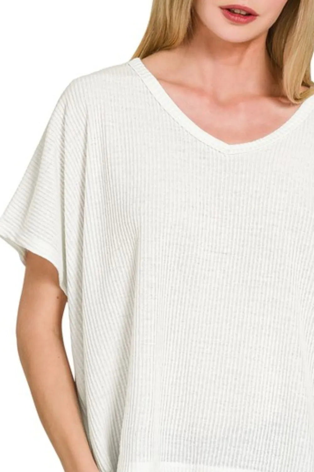 White V-Neck Top
