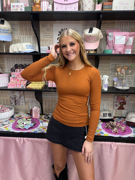 Orange Long Sleeve Top