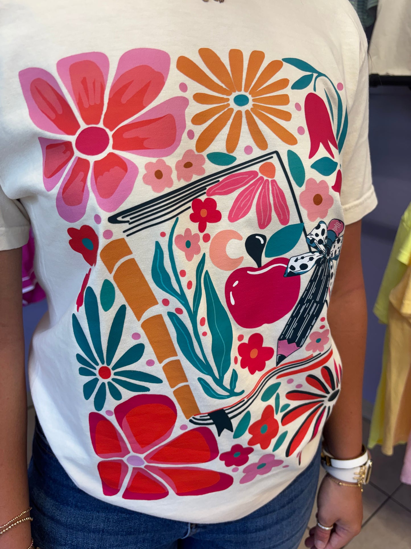 Retro Floral Notebook Tee