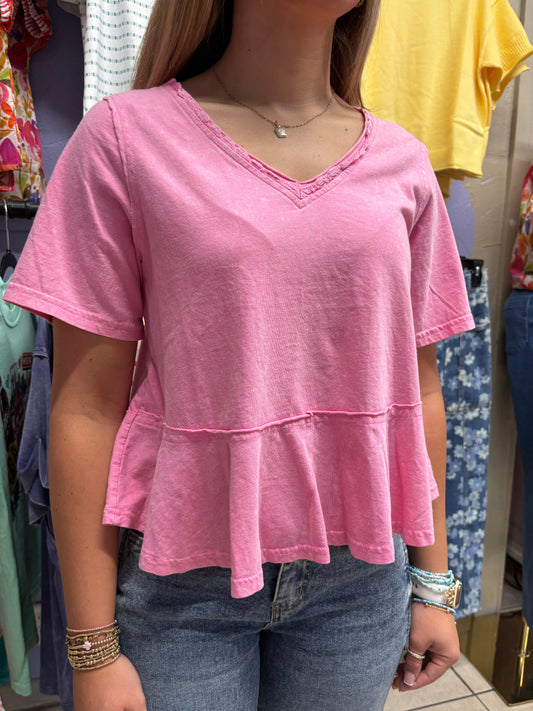 Pink Peplum Top