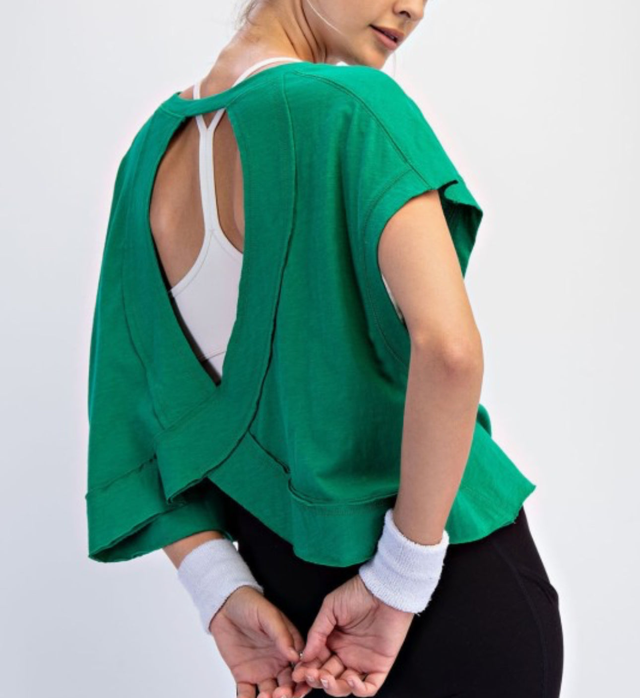 Green Open Back Top
