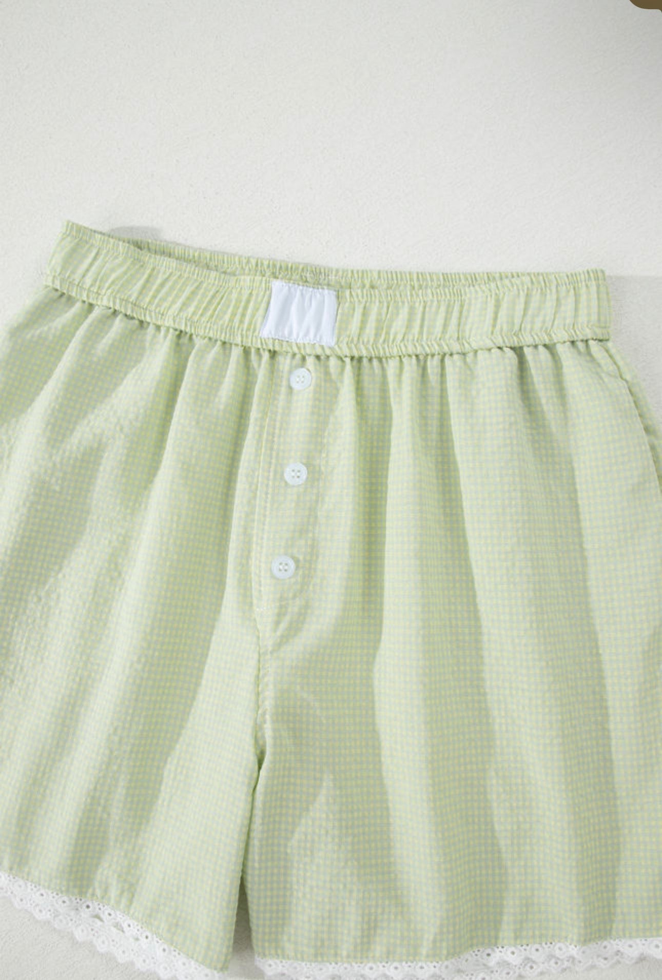 Jenna Lime Gingham Shorts