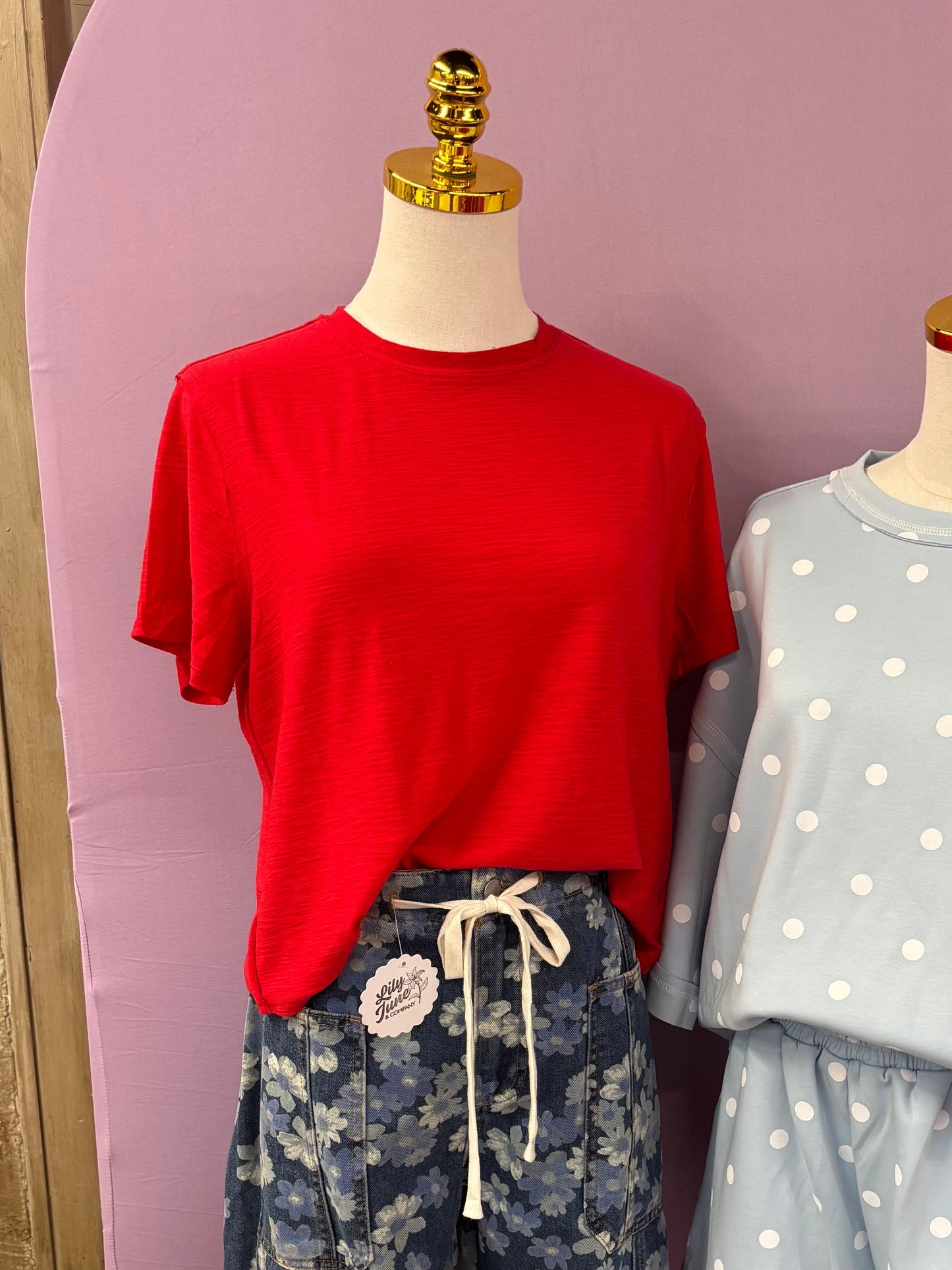 Red Flowy Crop Top
