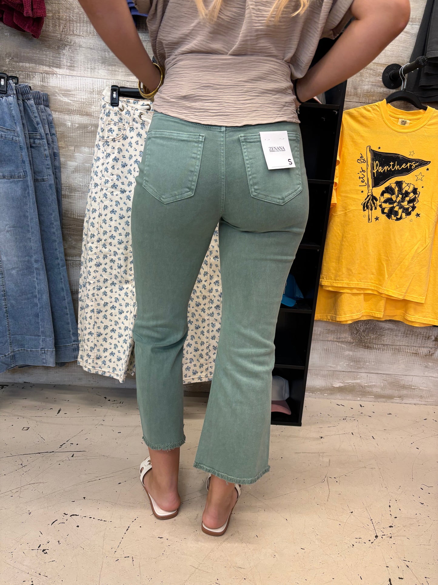 Olive Flare Pants