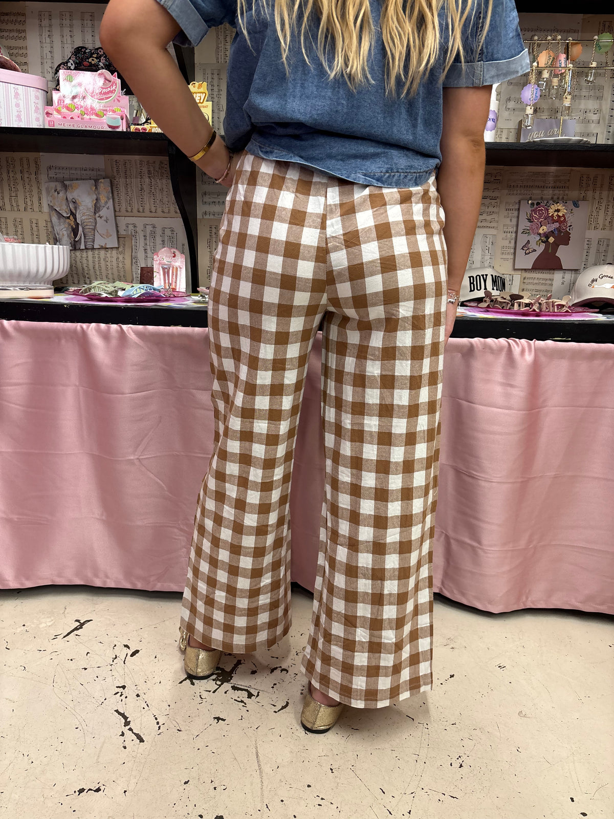 Cinnamon Stroll Gingham Pants