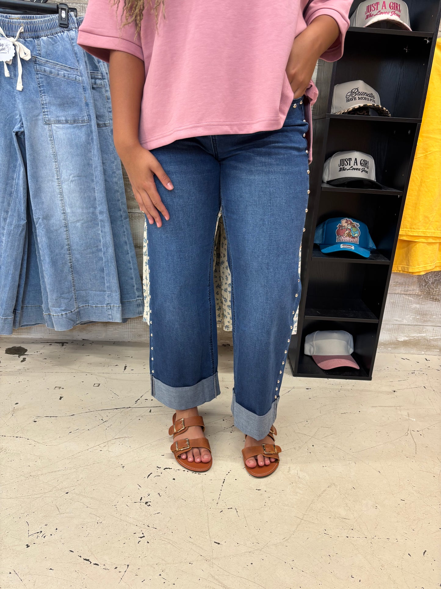 Studded & Stunning Cuffed Jeans