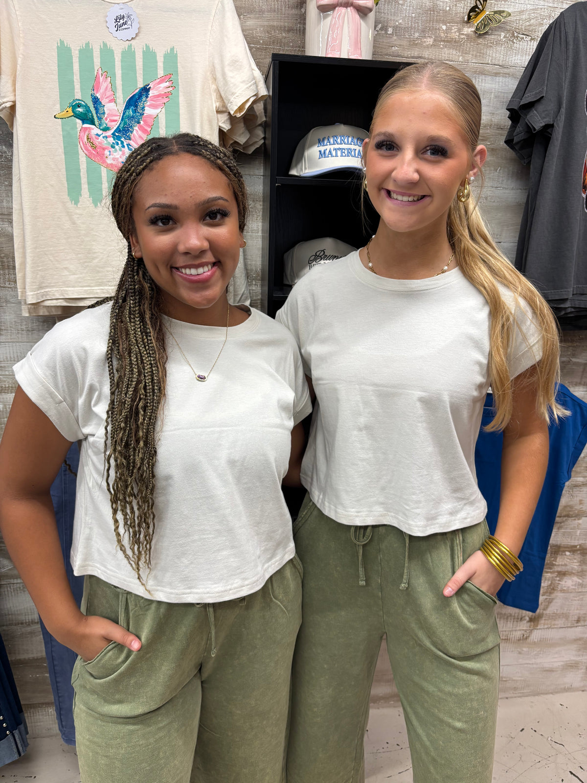 Sandy Beige Crop Tee
