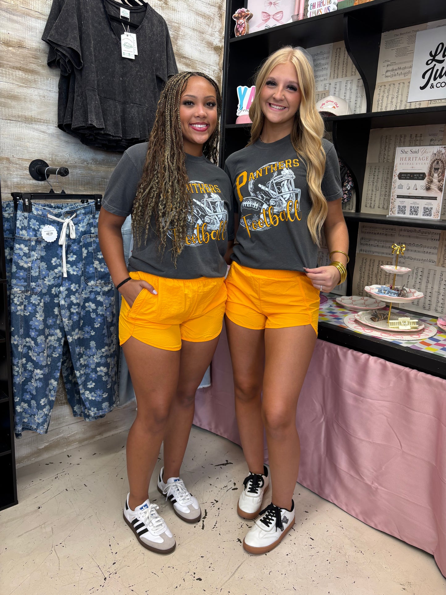 Gold Windbreaker Shorts
