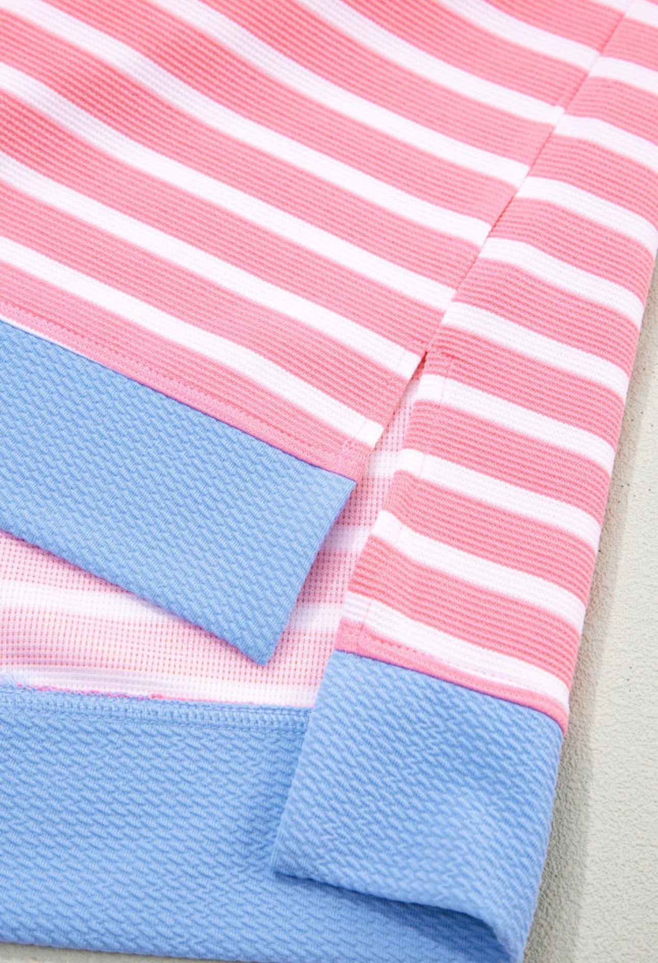 Pink Stripe Colorblock Tee
