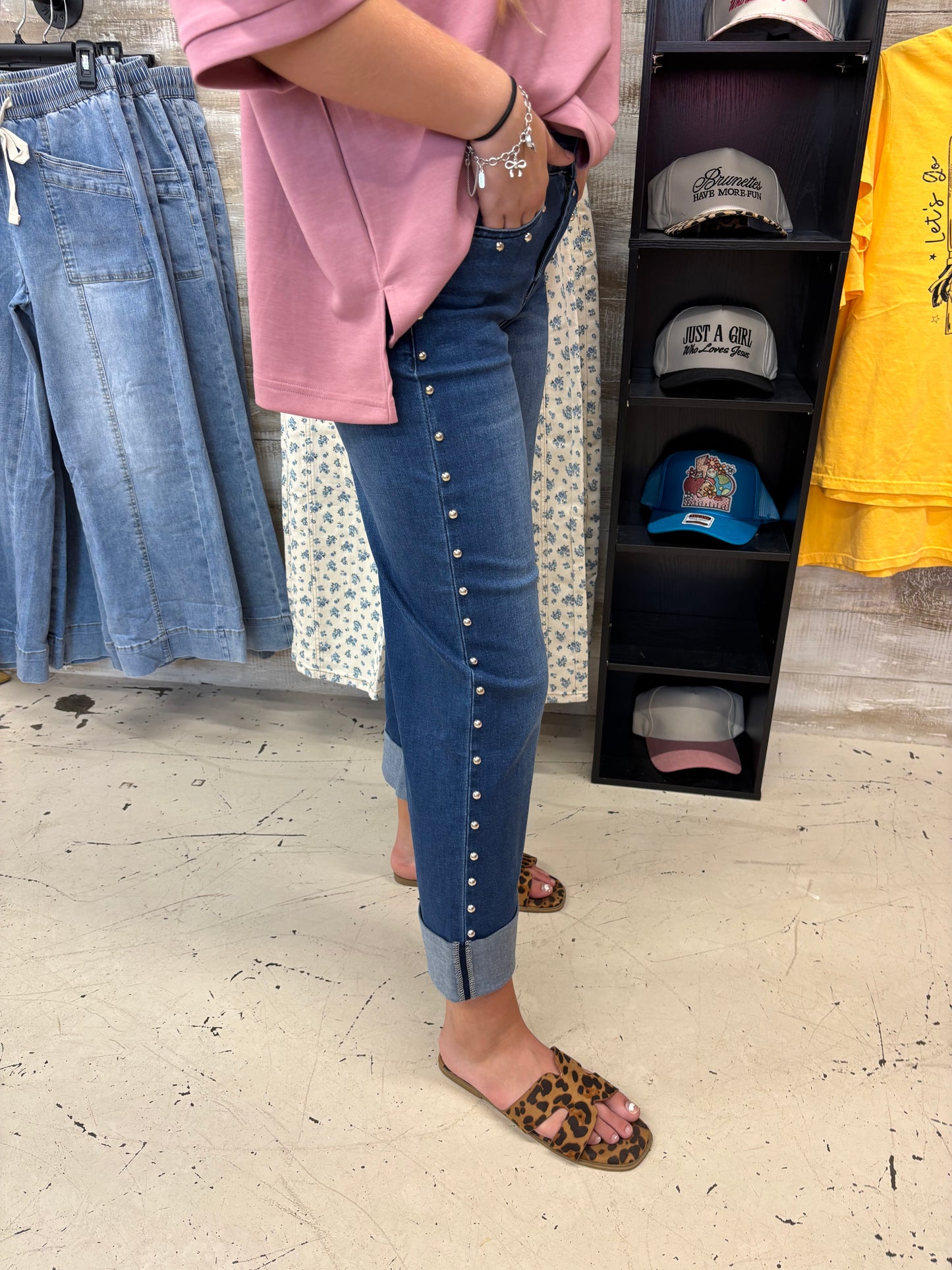Studded & Stunning Cuffed Jeans