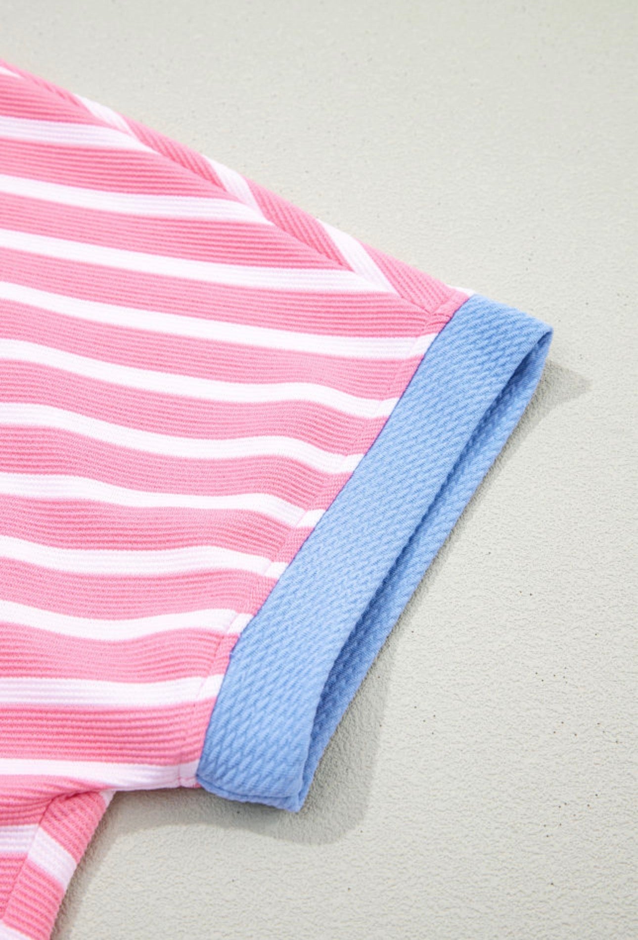 Pink Stripe Colorblock Tee
