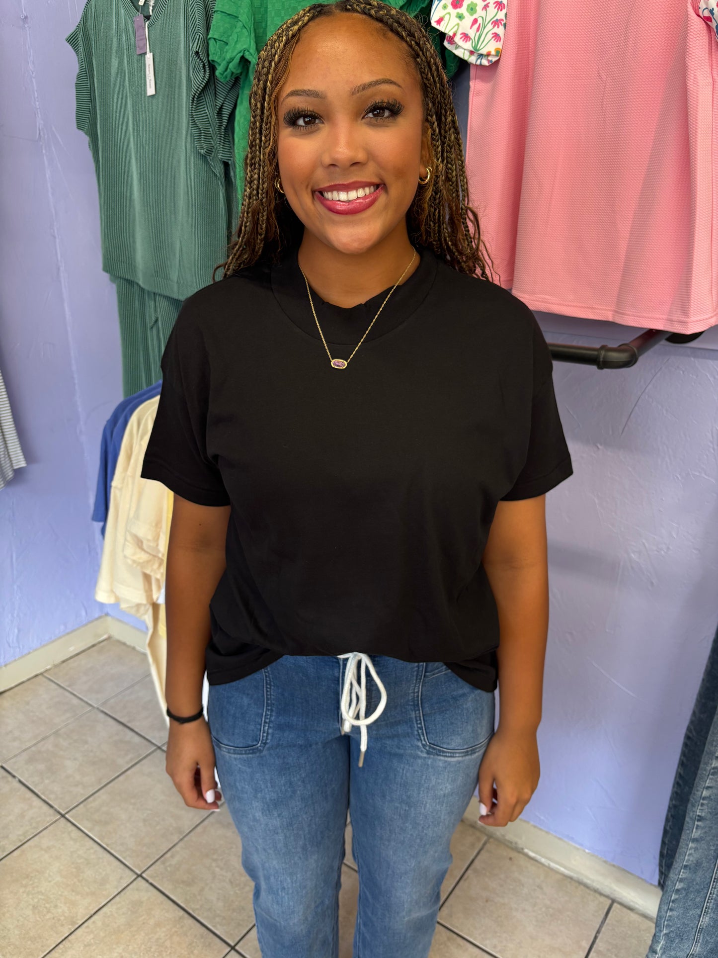 Black Hi-Lo Tee