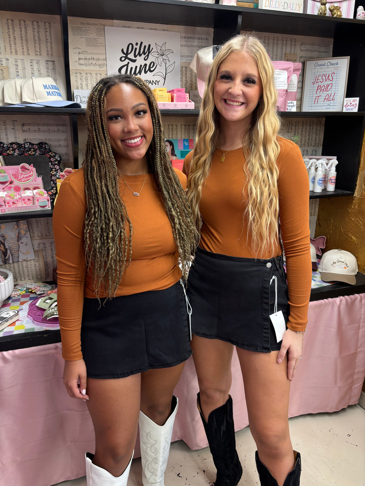 Black Denim Skort