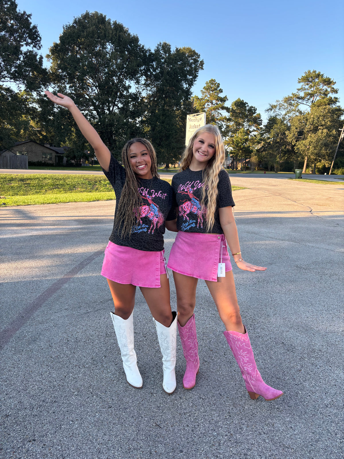 Pink Denim Skort