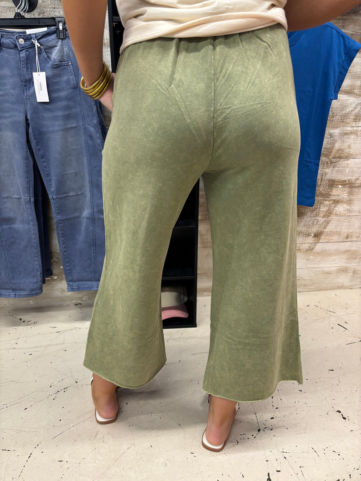Olive Green Wide Leg Pants