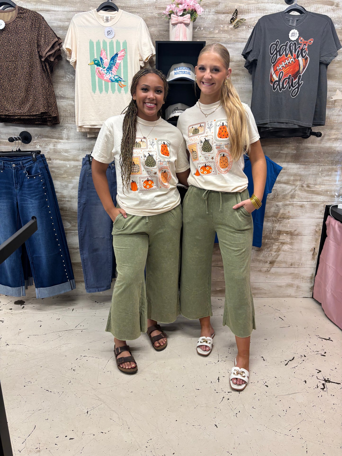 Olive Green Wide Leg Pants