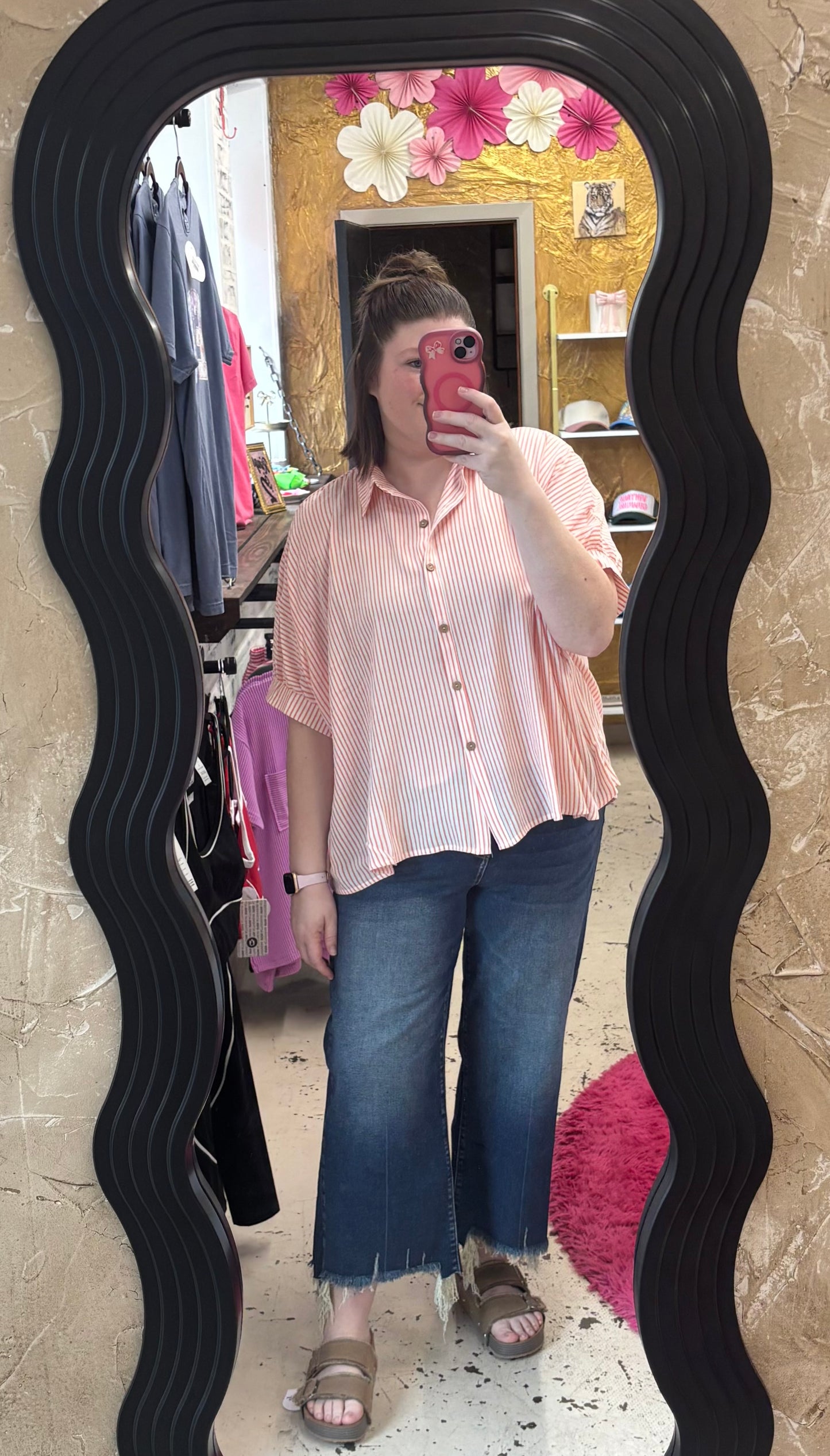 Coral Breeze Button Up