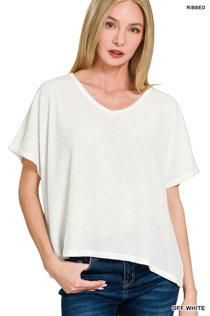 White V-Neck Top