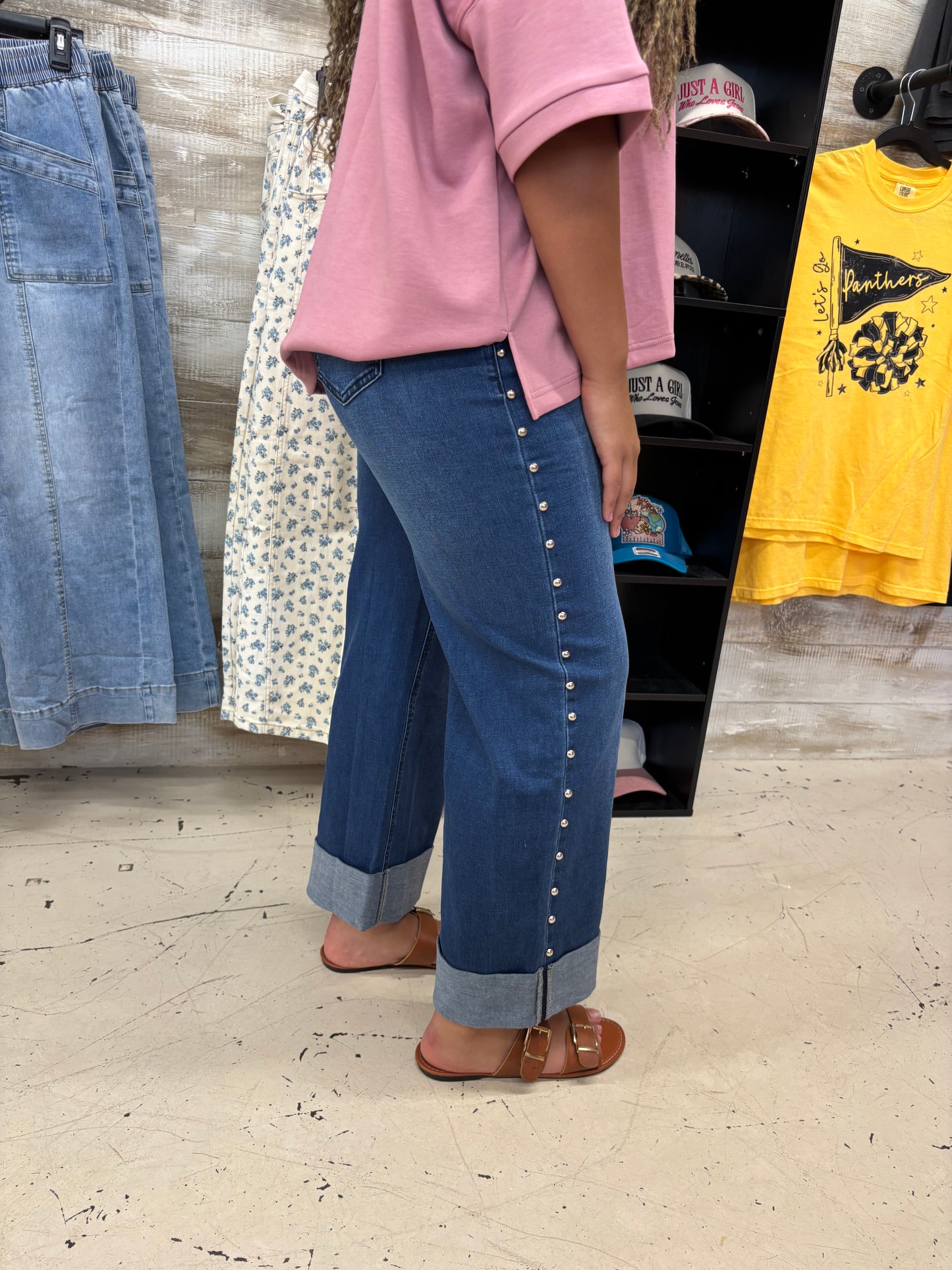 Studded & Stunning Cuffed Jeans