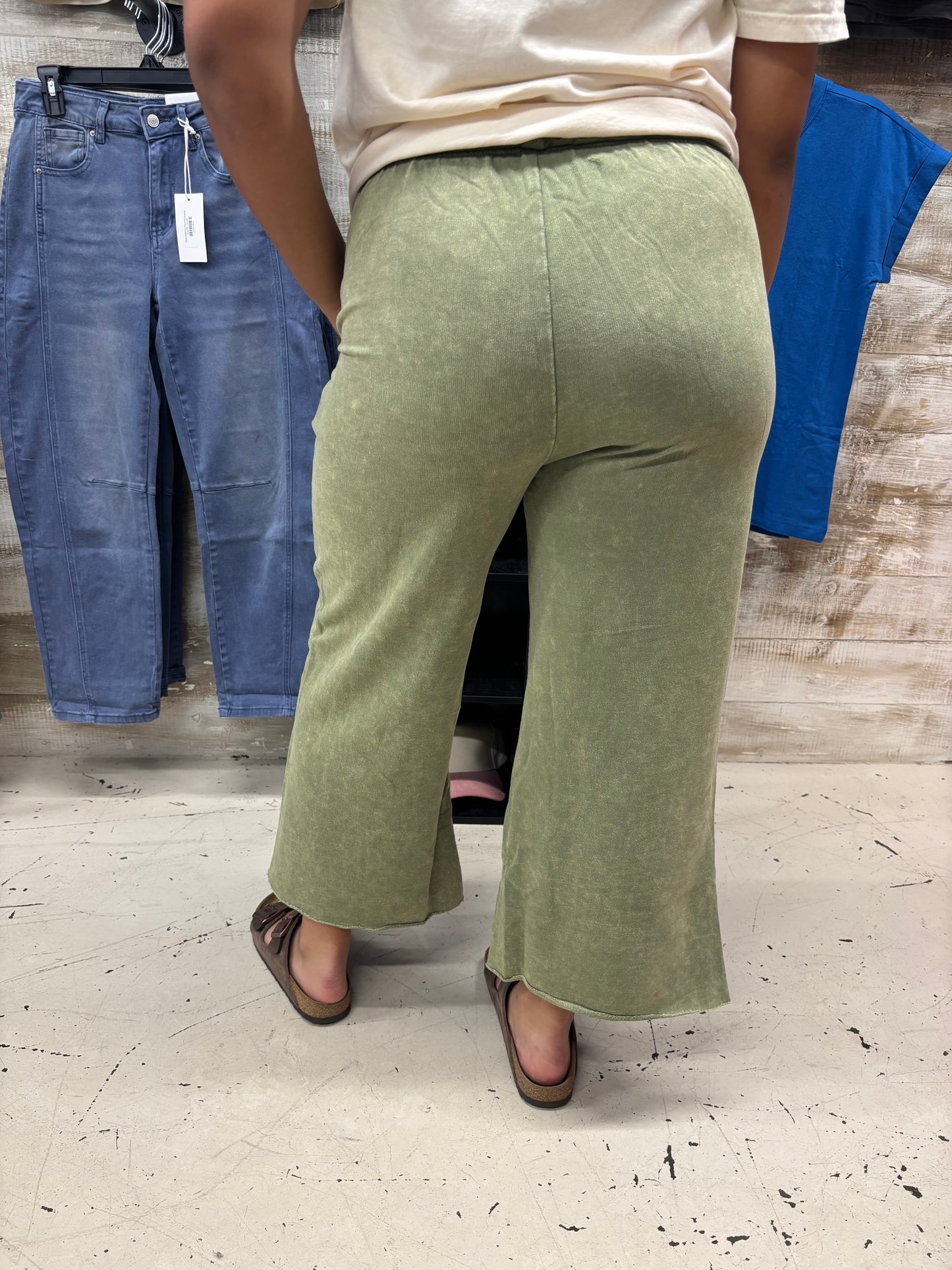 Olive Green Wide Leg Pants