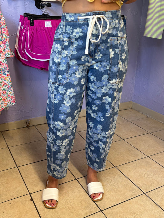 Sweet Blossom Barrel Jeans