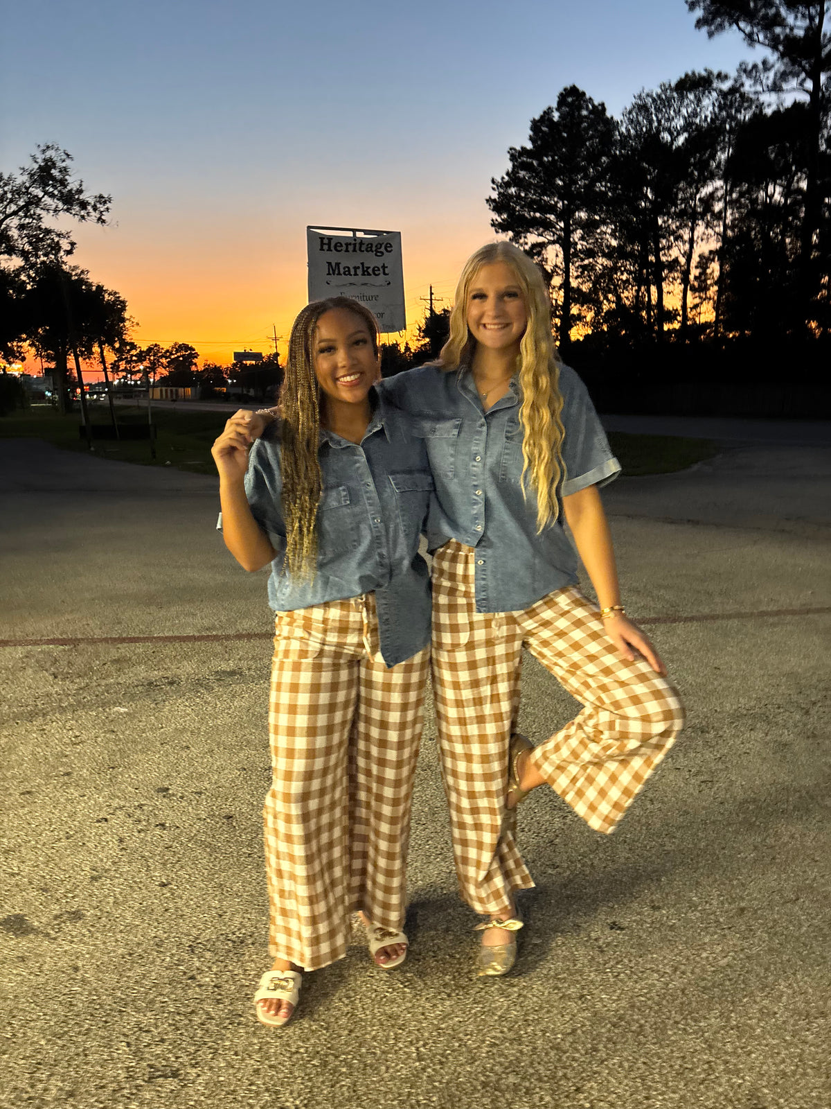 Cinnamon Stroll Gingham Pants