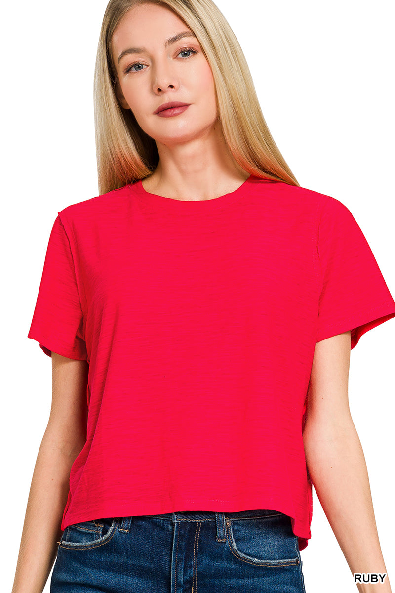 Red Flowy Crop Top