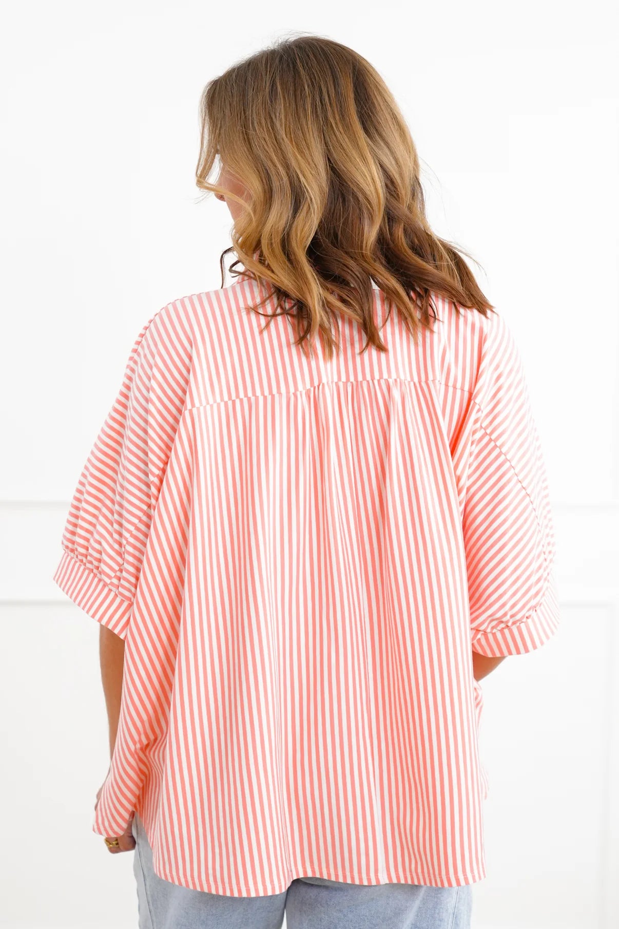 Coral Breeze Button Up