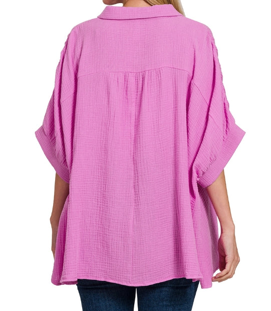 Soft Mauve Button Up