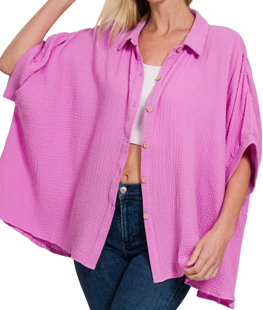 Soft Mauve Button Up