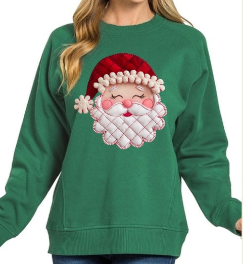 Patchwork Santa Sweatshirt